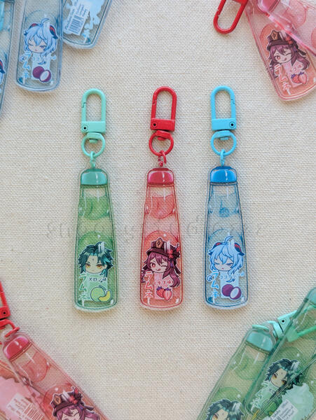 Genshin Impact Ramune Acrylic Charm Keychain Xiao Hutao Ganyu