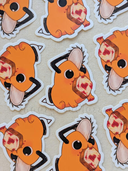 CSM Anime Pochita Glossy Vinyl Sticker Display