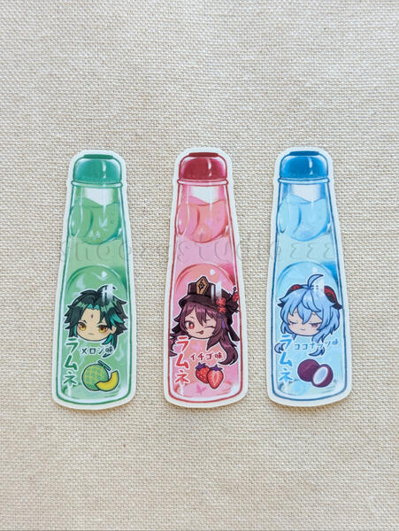 Hoyoverse Genshin Impact Xiao Hutao Ganyu Ramune Transparent Clear Glossy Sticker