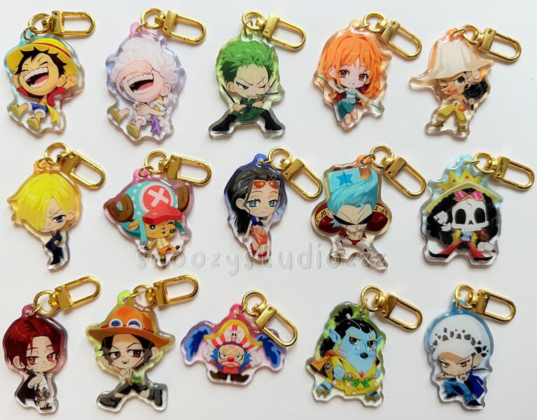 One Piece Anime Acrylic Epoxy Charm Keychain